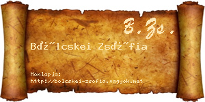 Bölcskei Zsófia névjegykártya